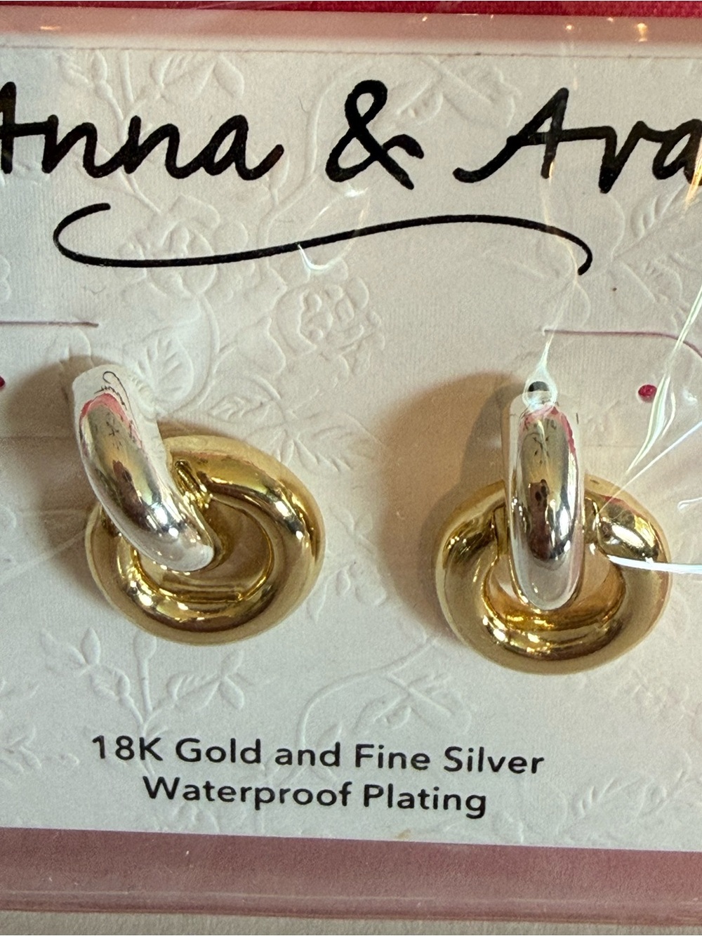 Anna & Ava Mixed Metal Loop Knot Earrings in Gold and Silver